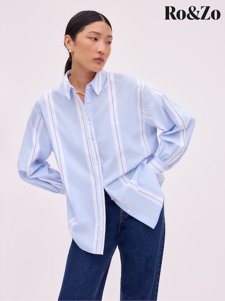 Ro&Zo Blue Bold Stripe Shirt (V25525) | £79