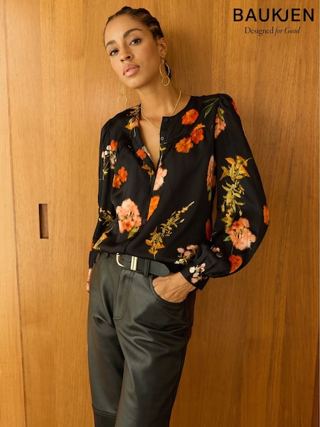 Baukjen Micah Printed Black Blouse (V25637) | £139