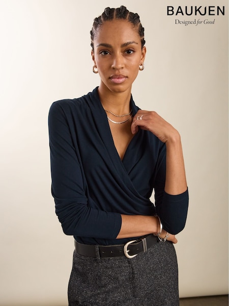 Baukjen Blue Gylda Wrap Top (V25638) | £79