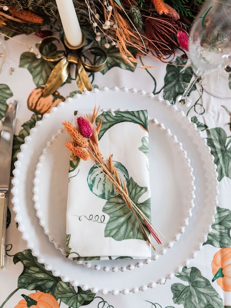 Avalon Home Green Fallen Gourds Napkin Pair (V25755) | £25