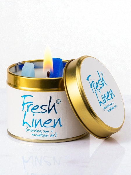Lily-Flame Fresh Linen Scented Candle Tin (V25808) | £11