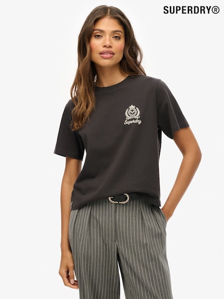Superdry Black Country Club Boxy Loose T-Shirt (V25890) | £25