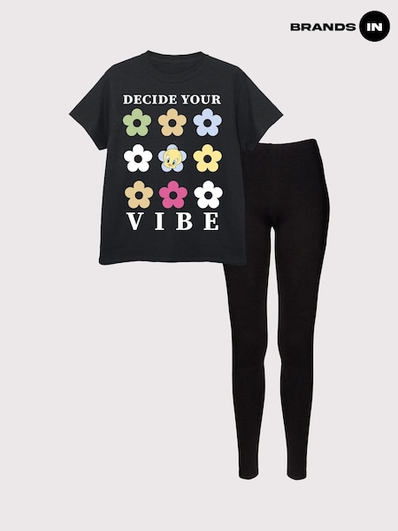 Brands In Black Looney Tunes Tweety Vibe Top & Leggings Set (V26076) | £35
