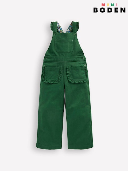 Boden Green Frill Dungarees (V26219) | £37 - £42