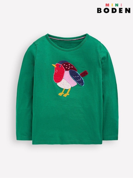Boden Green Long Sleeve Boucle T-Shirt (V26242) | £19 - £21