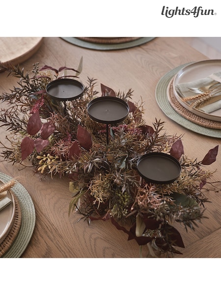 Lights4fun 70cm Autumn Winter Trio Candle Holder (V26365) | £50