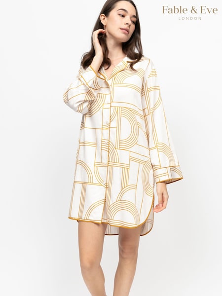 Fable and Eve Cream Long Sleeved Nightshirt (V26378) | £50