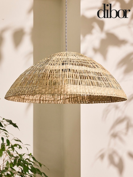 Dibor Natural Fauna Seagrass Dome Easy Fit Ceiling Shade (V26383) | £50