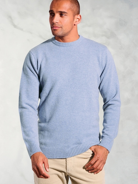 Brook Taverner Blue Lambswool Crew Neck Jumper (V26448) | £60