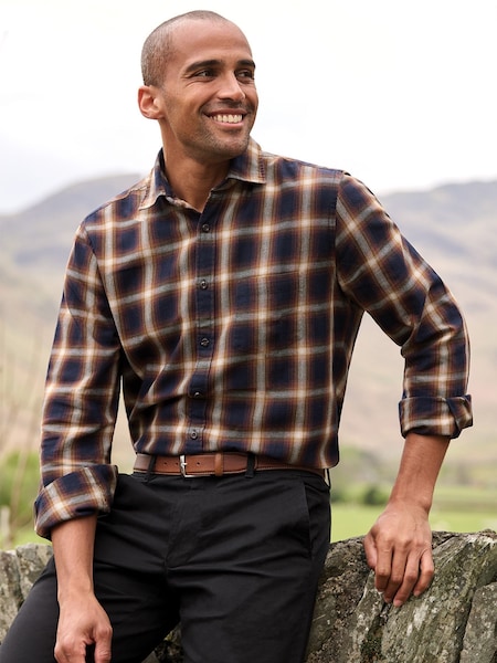 Brook Taverner Blue Ombre Check Cotton Shirt (V26454) | £50