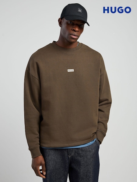 HUGO Brown Back Print Logo Sweatshirt (V26565) | £99