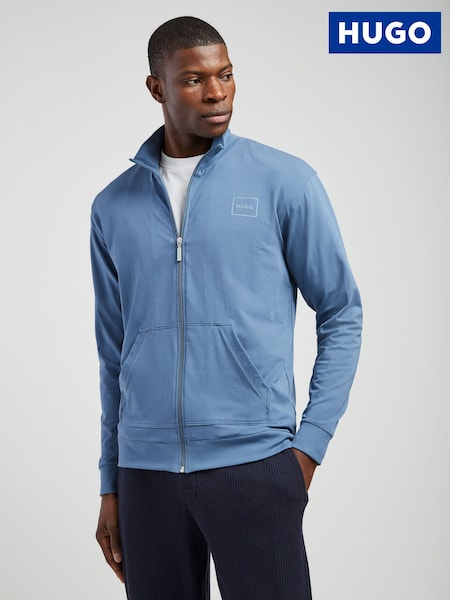 HUGO Blue Box Logo Zip Through Sweatshirt (V26574) | £59