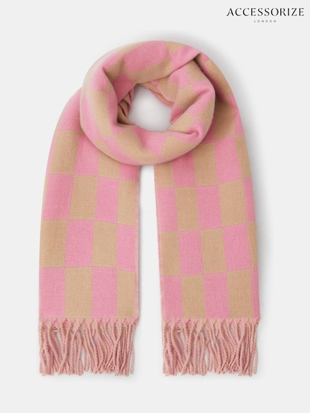 Accessorize White Checkerboard Blanket Scarf (V26661) | £24