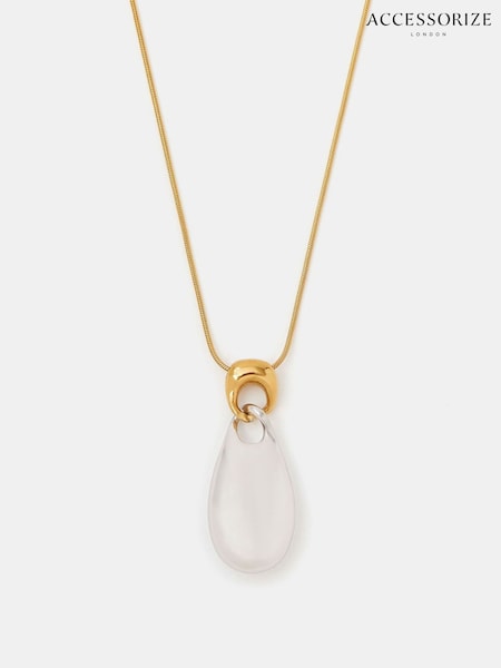 Accessorize Gold Tone Stainless Steel Mixed Metal Pendant Necklace (V26667) | £25
