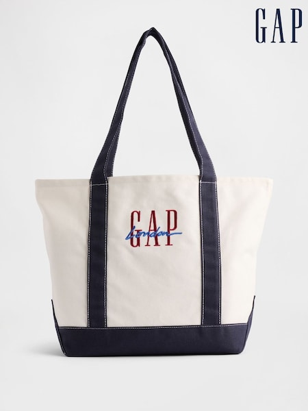 Gap White London Logo Canvas Tote Bag (V26713) | £45