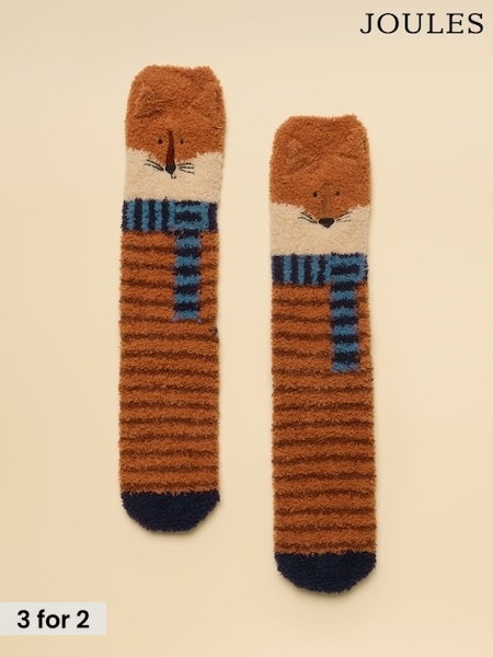 Orange Fox - Regular Joules Fluffy Socks