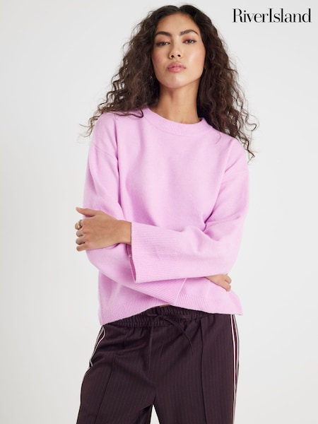 River Island Pink Crew Neck Jumper (V27025) | £32