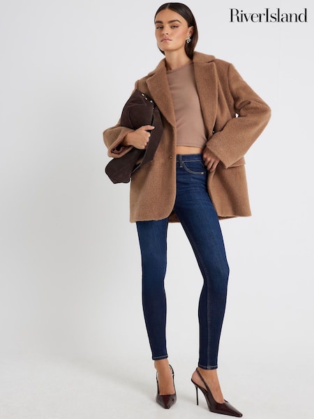 River Island Blue Mid Rise Sculpted Molly Jeans (V27049) | £49