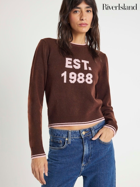 River Island Red Established 1988 Jumper (V27055) | £36