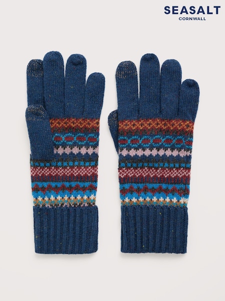 Seasalt Cornwall Blue Very Clever Gloves (V27417) | £28