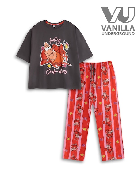 Vanilla Underground Red Disney The Little Mermaid Sebastian Short Sleeve Long Leg Pyjamas Set (V27500) | £28