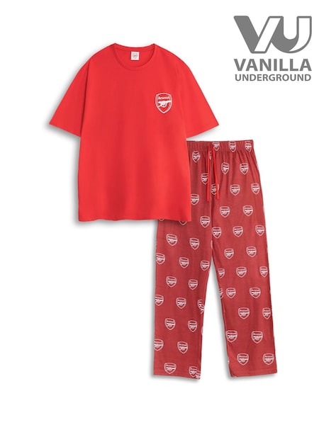 Vanilla Underground Red Arsenal Short Sleeve Long Leg Pyjamas Set (V27502) | £28