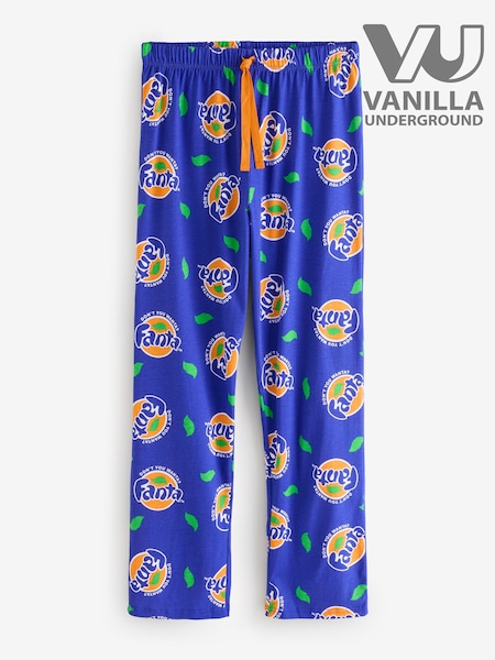Vanilla Underground Blue Fanta Logo 100% Cotton Lounge Trousers (V27513) | £20