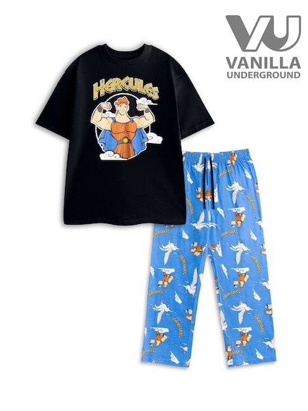 Vanilla Underground Black Disney Hercules Short Sleeve Long Leg Pyjamas Set (V27515) | £28