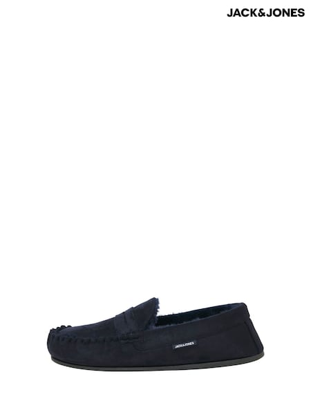 JACK & JONES Navy Moccasin Slippers (V27593) | £25