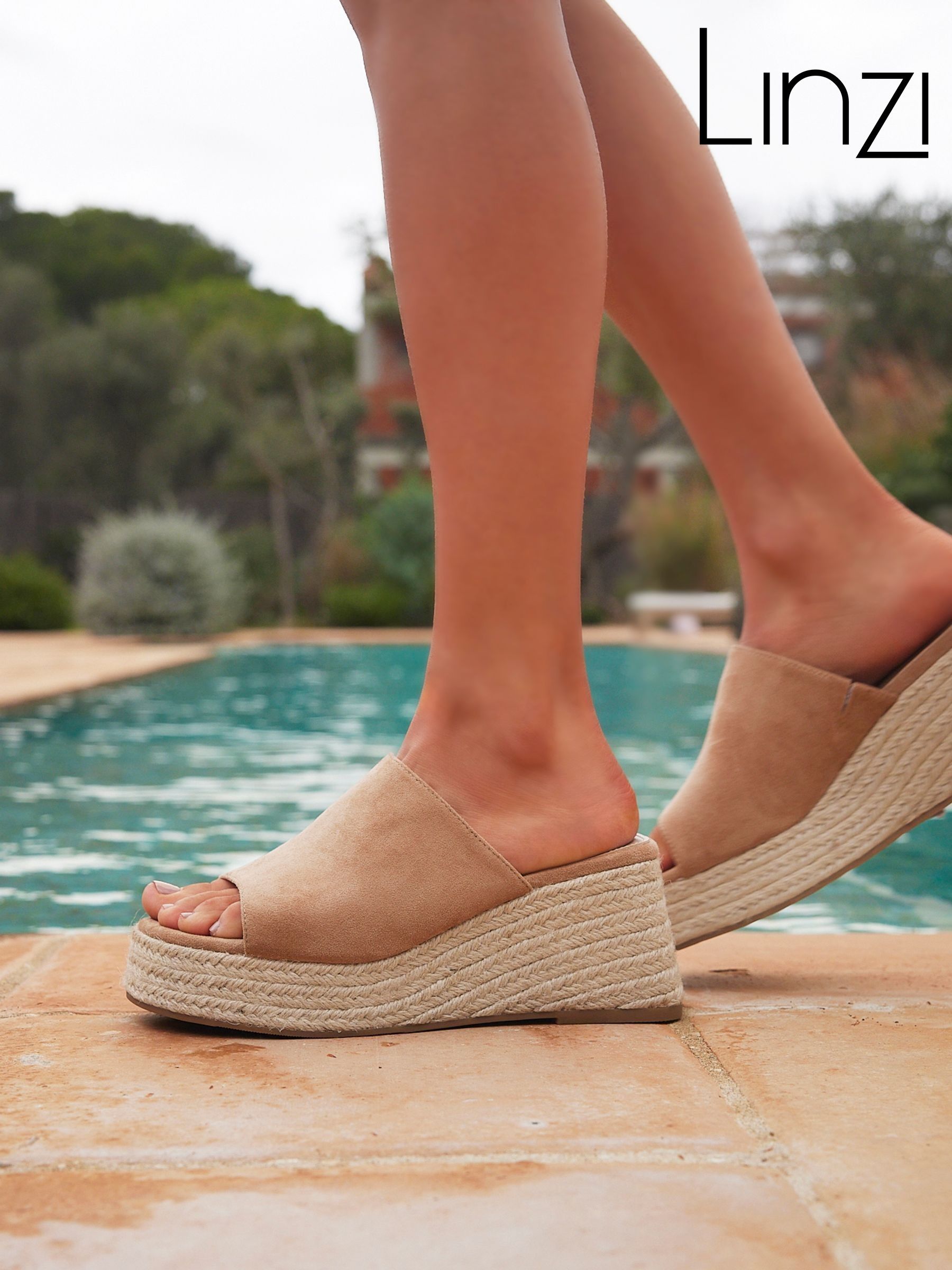 high heel wedge mules