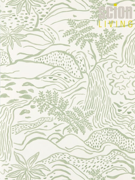 Scion Green Falling Foss Oakham 10M Wallpaper (V27654) | £80