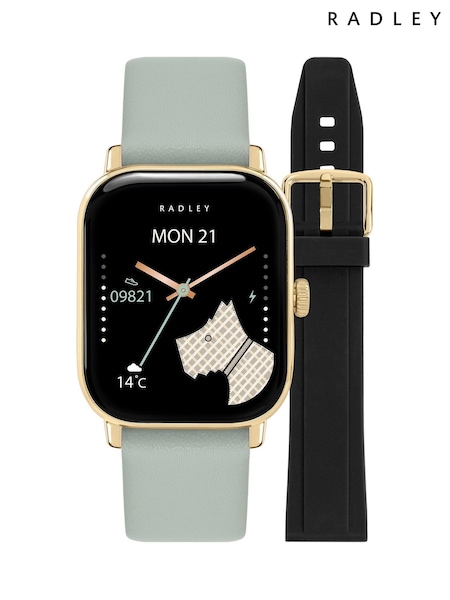 Radley Black Series 56 Silicone & Salt Leather Strap Smart Watch Set (V27681) | £100