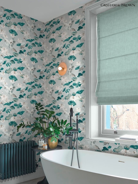 Graham & Brown Sea Green Teien 10M Wallpaper (V27731) | £85