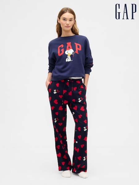 Gap Black Peanuts Relaxed Flannel Pyjama Bottoms (V27878) | £25