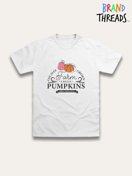 Brand Threads White Halloween T-Shirt (V27905) | £16