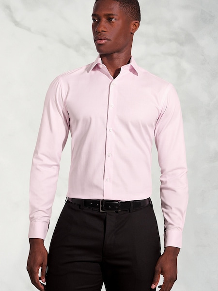 Brook Taverner Pink Fine Stripe Cotton Shirt (V27907) | £50