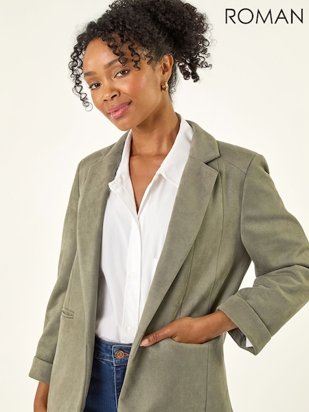 Roman Green Petite Suedette Blazer (V27954) | £55