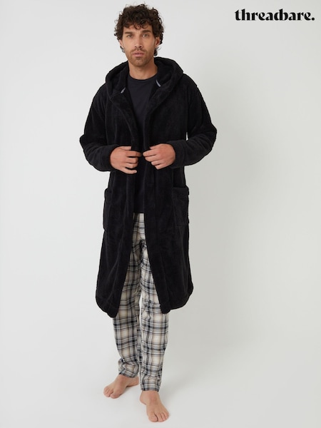 Threadbare Black Borg Dressing Gown (V28016) | £30