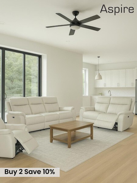 Aspire Furniture Light Grey Kingsmere Power Recliner Sofa and Chair Set Suite (V28041) | £1,925