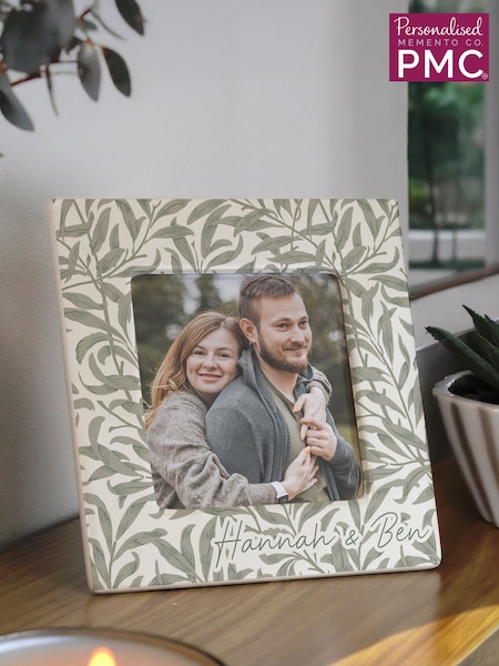 Personalised Leaf Print Ceramic 4x4 Frame by PMC (V28050) | £18