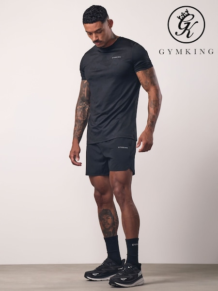 Gym King Black Relentless Camo T-Shirt (V28069) | £30