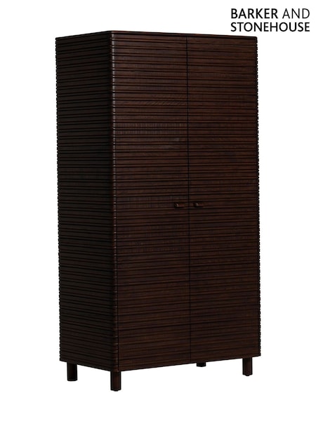 Barker and Stonehouse Brown Tova Rustic 2 Door Wardrobe (V28089) | £925