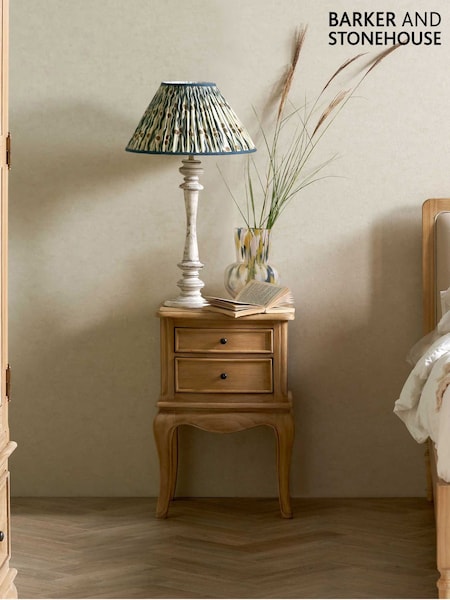 Barker and Stonehouse Natural Cecile Wooden French Style 2 Drawer Bedside Table (V28101) | £225