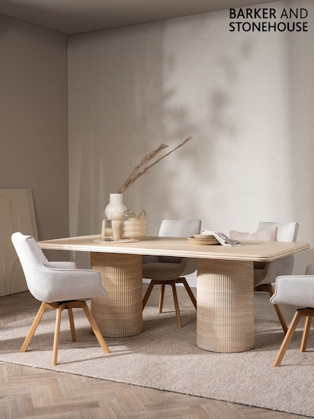 Barker and Stonehouse Natural Shona Fabric Swivel Dining Chair (V28114) | £135