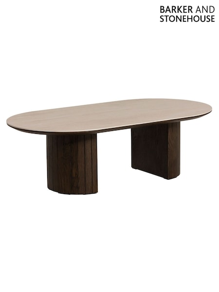 Barker and Stonehouse Brown Kita Dark Wood Coffee Table with Ceramic Top (V28116) | £425