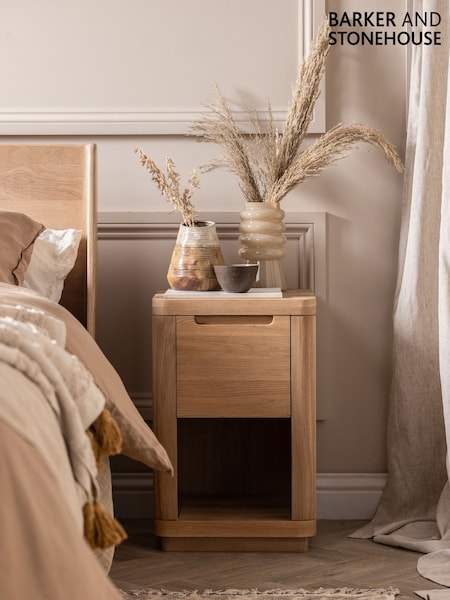 Barker and Stonehouse Natural Olav Oak 1 Drawer Bedside Table (V28121) | £265