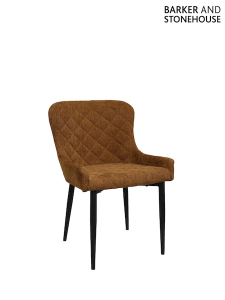 Barker and Stonehouse Orange Rivington Fabric Quilted Dining Chair (V28125) | £115