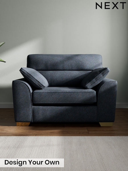 Tweedy Chenille/Navy Blue - Stamford Highback