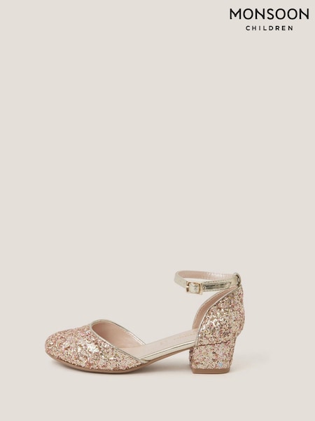 Monsoon Gold Glitter Two Part Heels (V28899) | £28 - £34