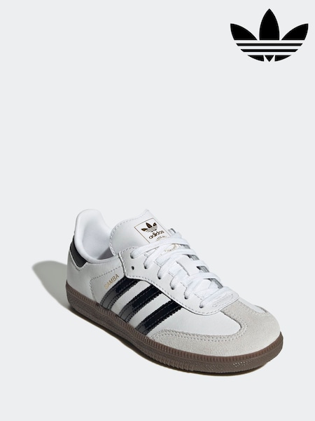 adidas Originals White/Black Samba OG Kids Trainers (V28940) | £55